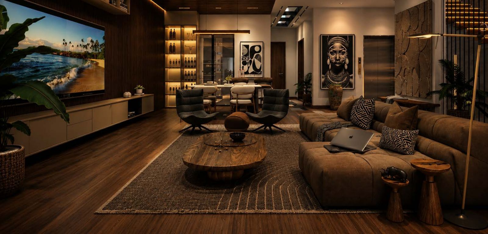 Sky Azure living and dining space